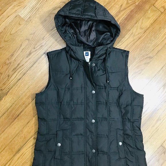 2/$40 GAP Brown Hooded Down Zip-Up Puffer Vest - Picture 6 of 12